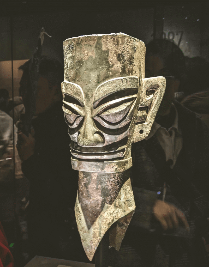 Bronze human head sculpture from the late Shang Dynasty