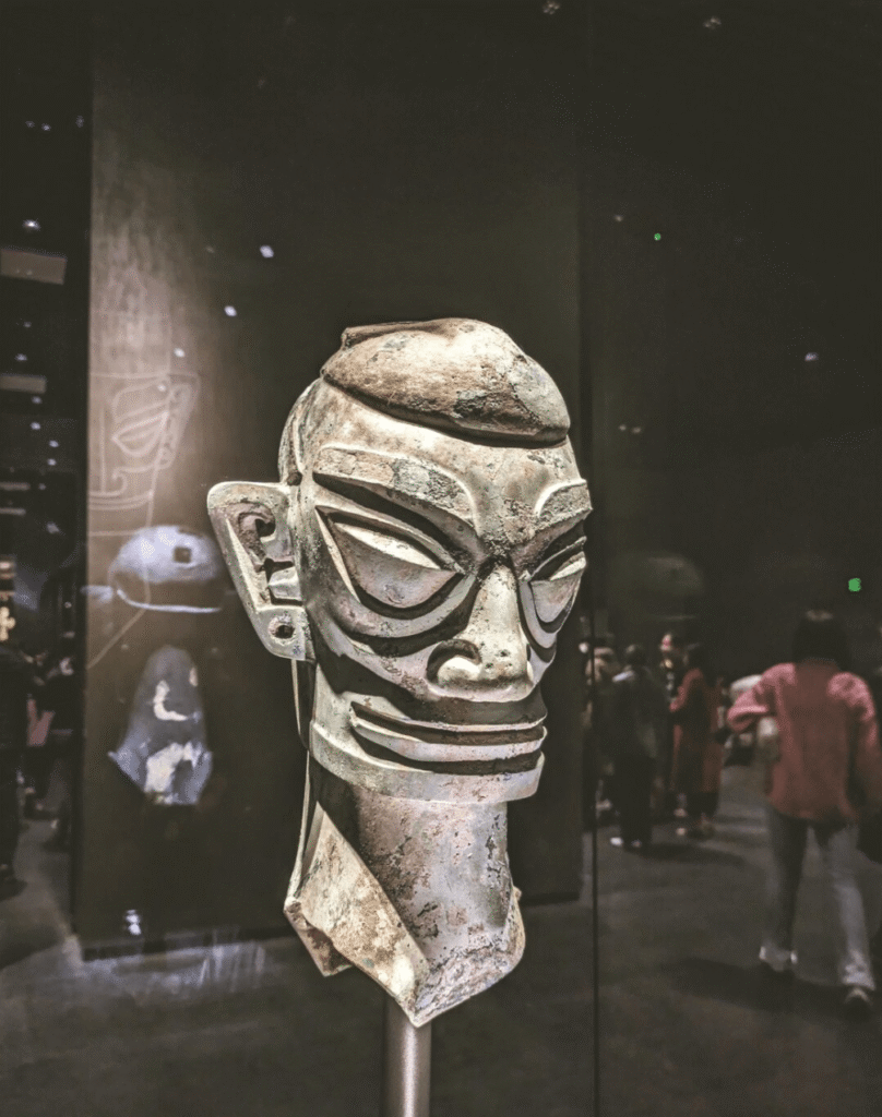 Bronze Human Head Figure