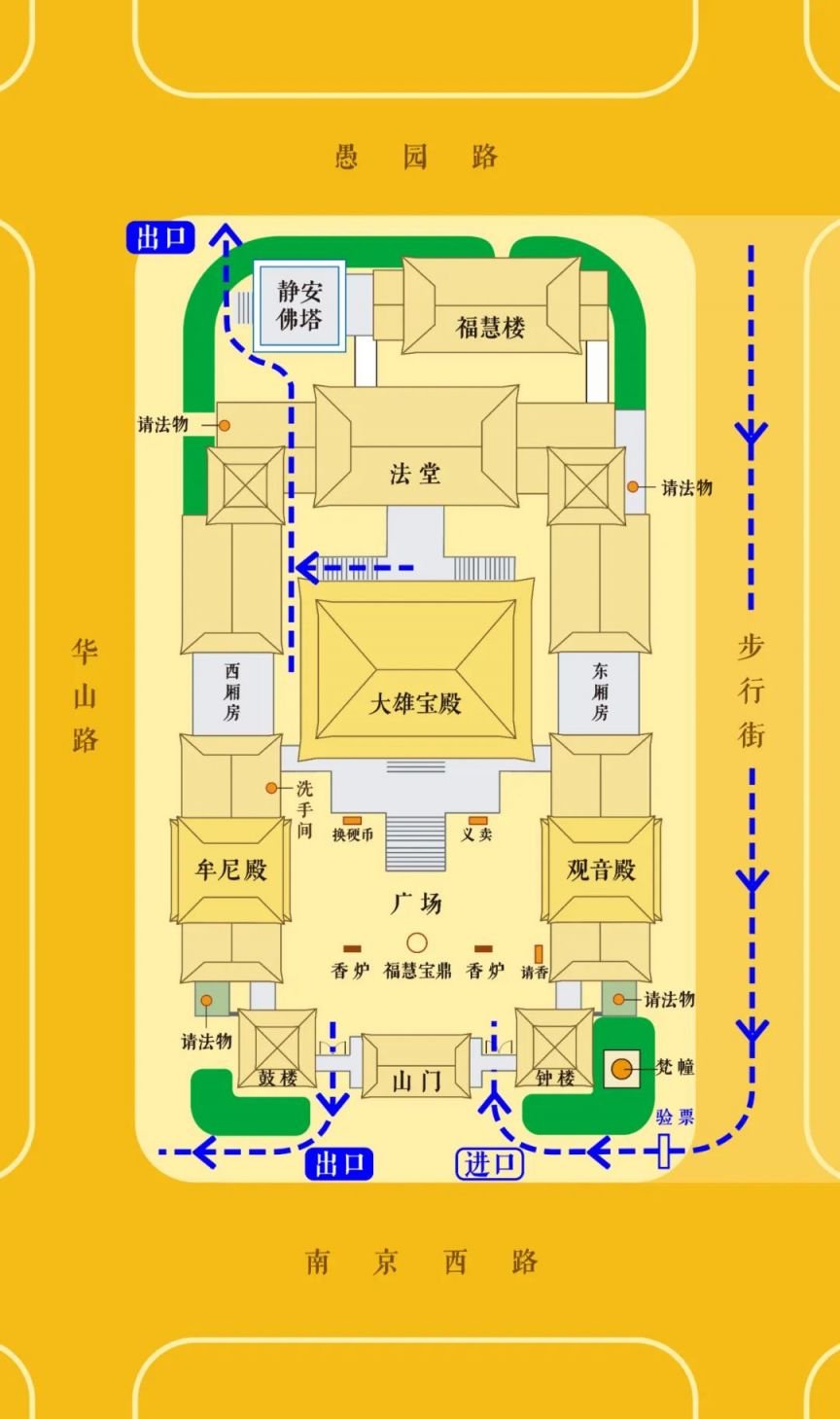 Carte du temple de Jing'an