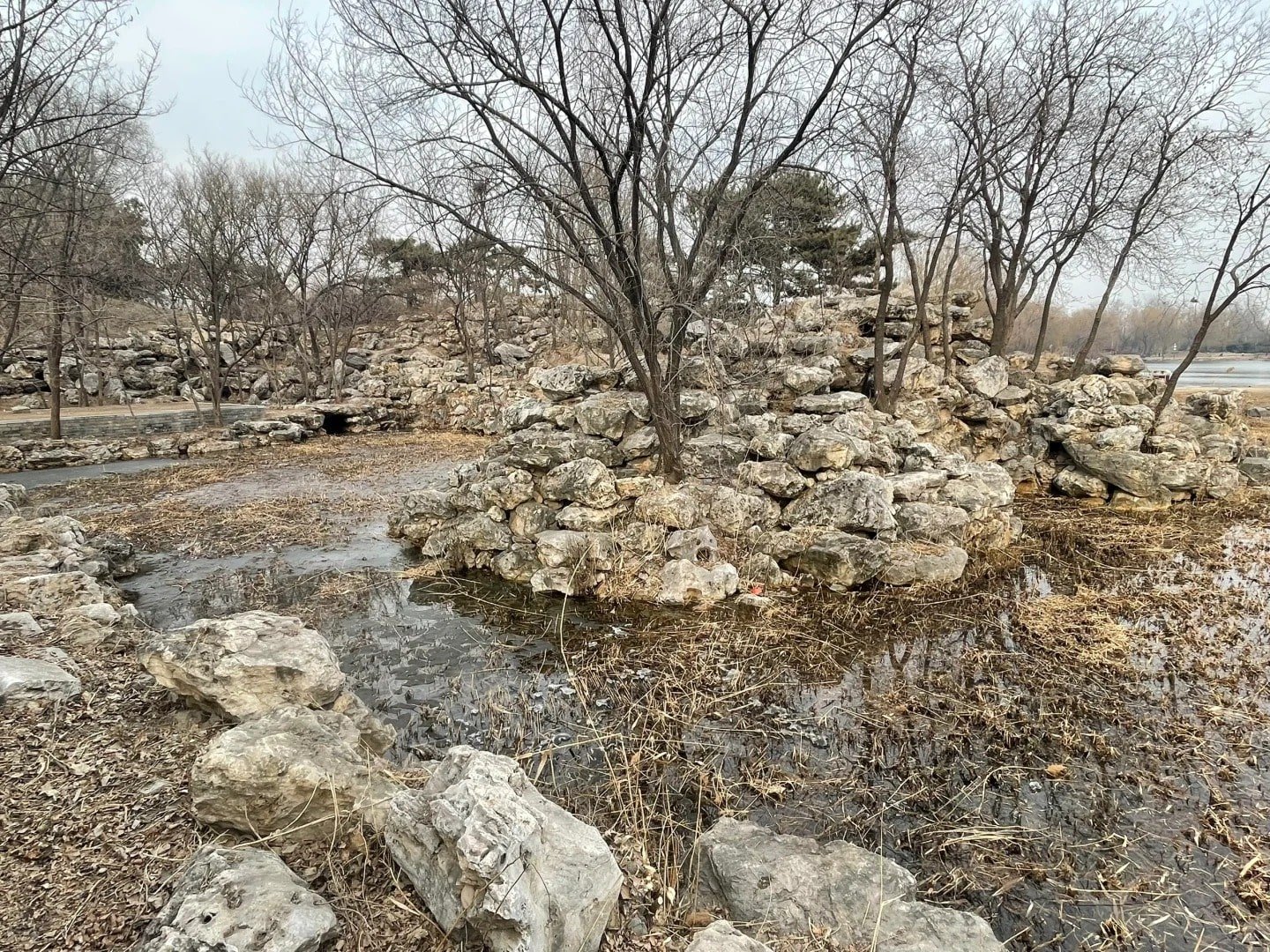 Ruines Qingyan de Jiuzhou dans le parc Yuanmingyuan